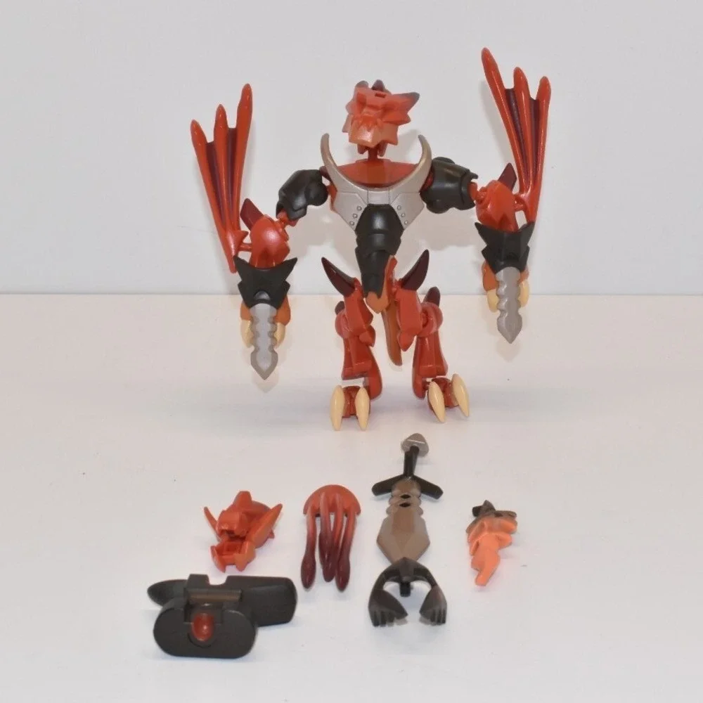 Xevoz Reptosaur Firedrake Figure‎ Accessories and Helix Hasbro STIKFAS Wave 4